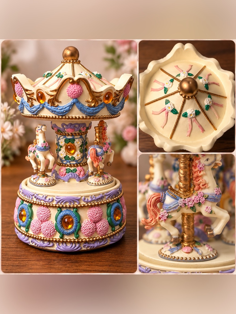 Vintage Eastern Gateways LTD Musical Rotating Musical Carousel